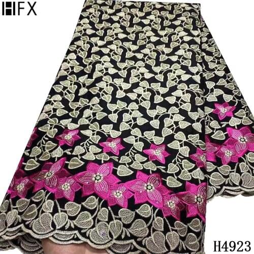 HFX Swiss Voile Lace African Lace Fabric 2021 Soft Embroidery Dry Voile Lace Materials In Switzerland Cotton Borde For Sewing
