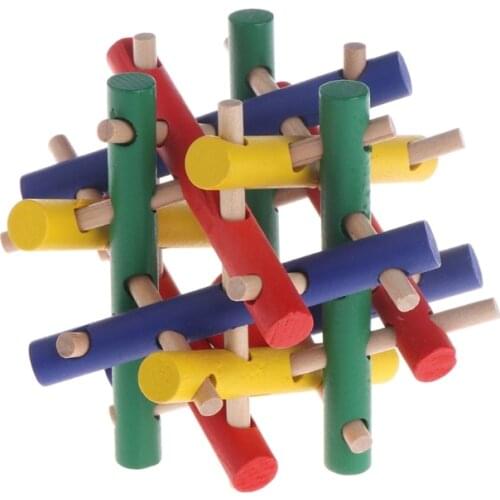 Pet Toy Colorful Wood Safety Knot Nibbler Chew Bite For Rabbit Animal Kid Adults