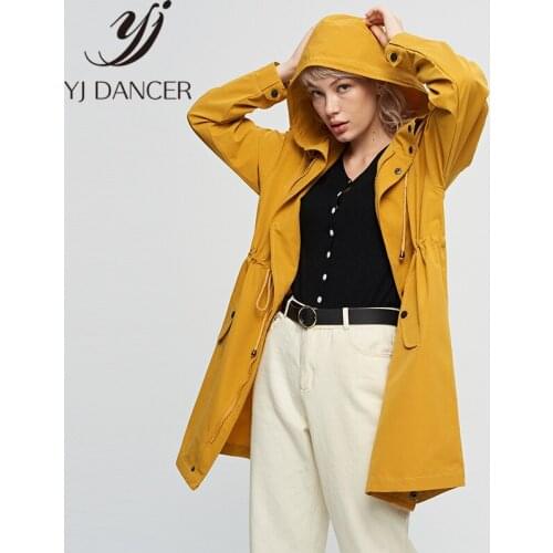 2019 Spring Autumn New Fashion Jacket Women Europe And America Long Windbreaker Loose Casual Hooded Coat Female ZZZ165