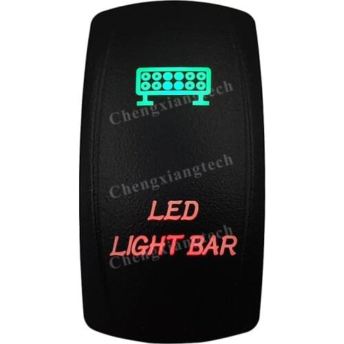 Laser -LED LIGHT BAR-Car Boat Green & Red Led On Off Rocker Switch Waterproof, Overload Protection, SPST, Truck Marine Caravan
