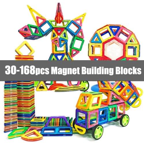 168-30pcs Magnetic Constructor Magnetic Designer Model Building Blocks Accessories Educational Toys for Children Gifts