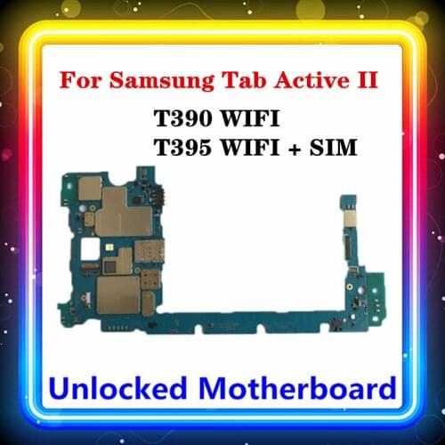 For Samsung Galaxy Tab Active 2 T390 T395 Motherboard WIFI SIM Support Original Replaced Clean Android Installed With Full Chip