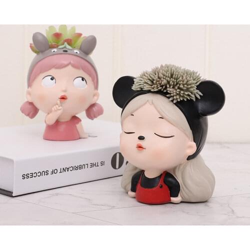 Fashion Girl Flower Pot Succulents Pots DIY Making Resin Concrete Vase Cactus Office Decor Home Decoration Tools Plant Pot