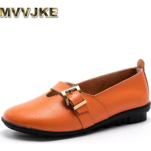 MVVJKE single-legged casual shoes women shoes wild England wind leather shoes student shoes with buckleE110