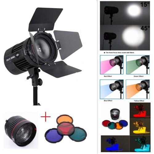 Nanguang P100WA Radio LED Studio Light + NG-10X Focus Lens + Filters,Annular Lamp DSR DSLR Camera Photo Phone Light Spotlight