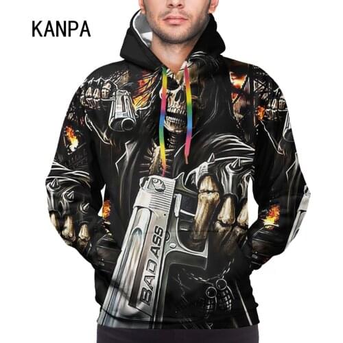 2021 new hot unisex sweatshirt 3d-printed flame skull hoodie pocket grey coat Mens casual hoodie Manufacturer promotion S-3XL