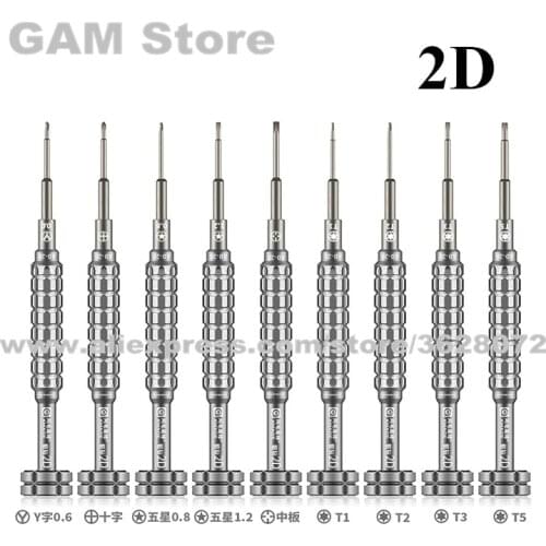 Amaoe 2D Screwdriver Precision Disassemble Aluminum Drill Screwdriver S2 Alloy Bit For iPhone Android Dismantle Repair Tools Kit