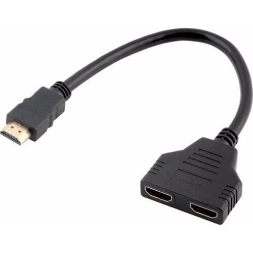 Portable 1080P HDMI-compatible Port High-Speed Male to 2 Female 1 In 2 Out Splitter Cable Converter Adapter MIni Cable