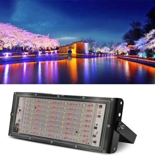 Rgb flood light 100W led Floodlight AC 230V 220V 240V street Lamp waterproof IP65 outdoor garage Lawn Lighting led cob spotlight