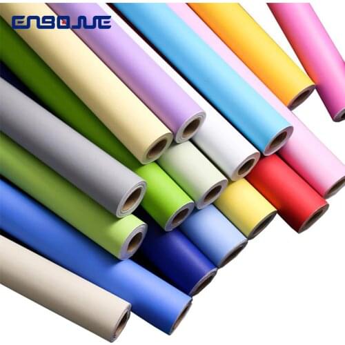 60CM Self-adhesive Matte Wall Paper Waterproof PVC Dormitory Bedroom Solid Color Office Wall Stickers DIY Kids Room Wallpaper