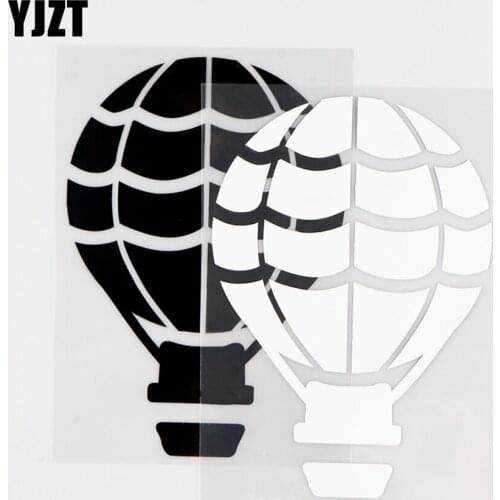 YJZT10.4X15CM Funny Car Stickers Hot Air Balloon Art Decoration Vinyl Decal Black / Silver 10A-0142