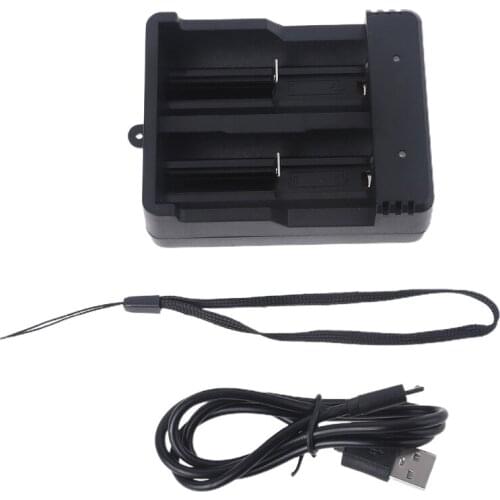 5V 2A USB to 4.2V 1.6A 2-Bay Li-ion Battery Charger for 18650 26650 14500 16340 18500 3.7V Rechargeable Batteries