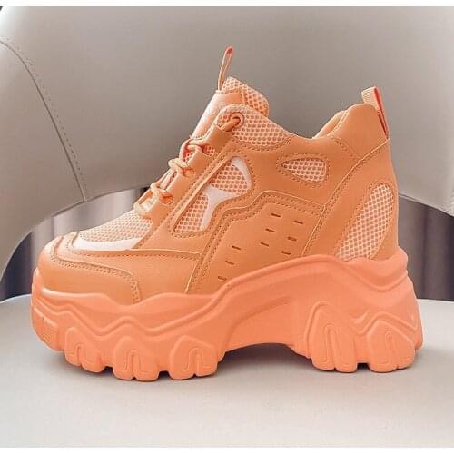 Women High Top Sneakers Outdoor Platform Breathble Chunky Fashion Casual Shoes Trend Woman Vulcanized Dad Shoes 10cm New 2021