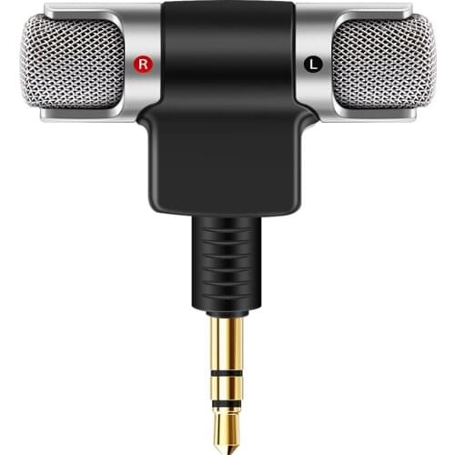1pc Mini Portable Mic Digital Stereo Microphone Stereo Recorder for Phone Professional Mic with 3.5mm Jack Plug Mini Mic