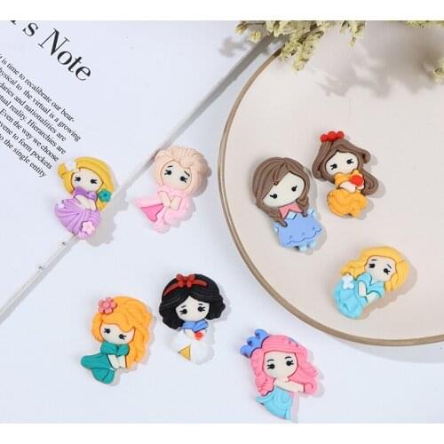 10Pcs Cartoon Series Little Girl Resin Decoration Crafts Flatback Cabochon Scrapbooking Fit Phone Embellishments DIY Accessories