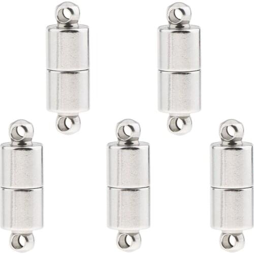10pcs Assorted 2 Styles Silver Plated Stainless Steel Magnetic Clasps 7mm for Jewelry Making