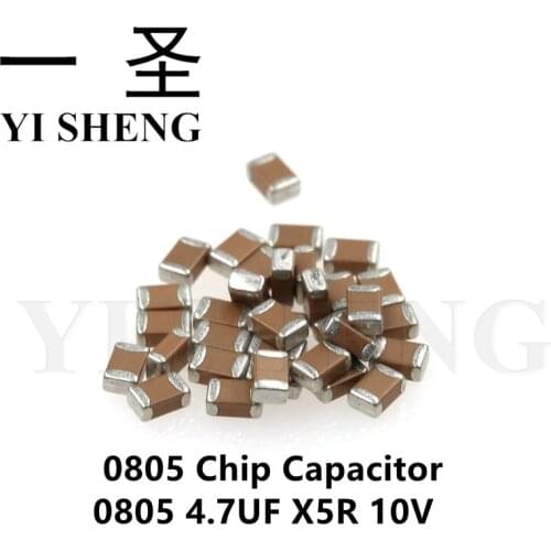 100pcs 4.7UF X5R 10% 10V 0805 475 SMD Thick Chip Multilayer Ceramic Capacitor