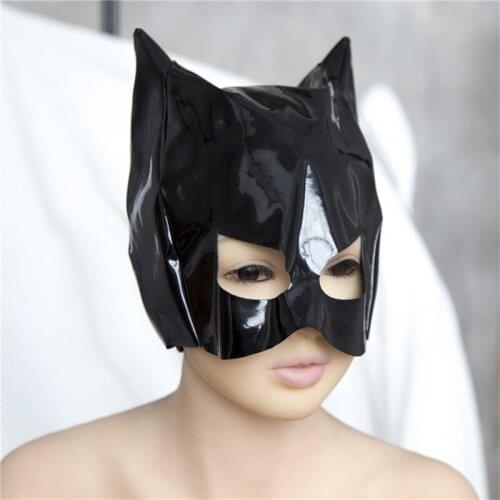 Anime Cosplay Sexy Cat Lady Half Face Mask PU Leather Open Eye Mask Cosplay Props Sexy Costumes for BDSM Disguise Accessories