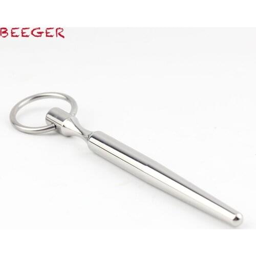 BEEGER Solid Penis Plug With Glans Ring Tapered Design for Urethral Stuffers