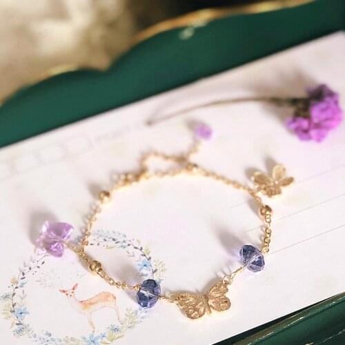 Anime Love and Producer Victor Xu Mo Crystal Butterfly Cartoon Bracelet Men Women Bracelets Wristband Hand Chain Xmas Gifts