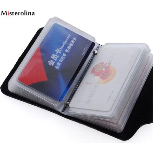 Fashion PU Leather Function 12/24 Bits Card Case Business Card Holder Men Women Credit Passport Card Bag ID Passport Card Wallet