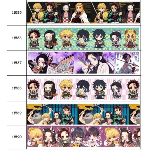 DHK 50yards Japan cartoon Printed Grosgrain Ribbon Accessory Hairbow Headwear Decoration DIY Wholesale OEM S1262