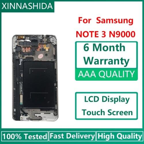 100% Tested Working For samsung Galaxy Note 3 N9005 N9000 N900A Display Frame Touch Screen Assembly For Samsung Galaxy Note3
