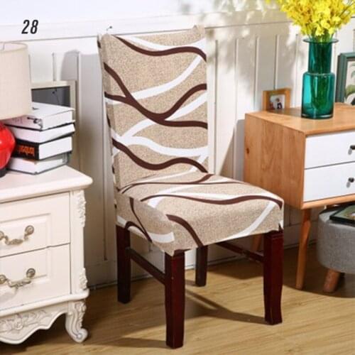 Spandex Elastic Printing Dining Chair Slipcover Modern Removable Anti-dirty Kitchen Seat Case Stretch Chair Cover for Banquet