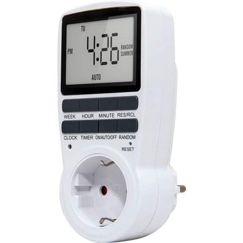 Electronic Digital Timer Switch EU US AU UK Plug Kitchen Timer Outlet 230V 50Hz 7 Day 12/24 Hour Programmable Timing Socket