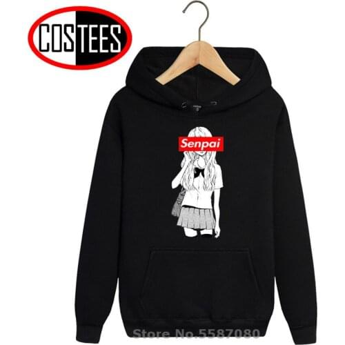 Tatooine Mens Senpai Anime Girl Nerdy Design Print Fleece Hoodies Sweatshirt Autumn Unisex Funny Black Hoody Man Winter Clothes