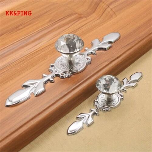 KK&FING Luxury Diamond Crystal Handles Shoe box Cabinet Handle Closet Door Drawer Knobs Wardrobe Pulls With Screws