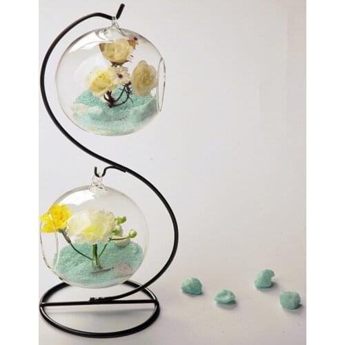 Fashion double layer hanging transparent glass vase decoration fashion hydroponic flower modern