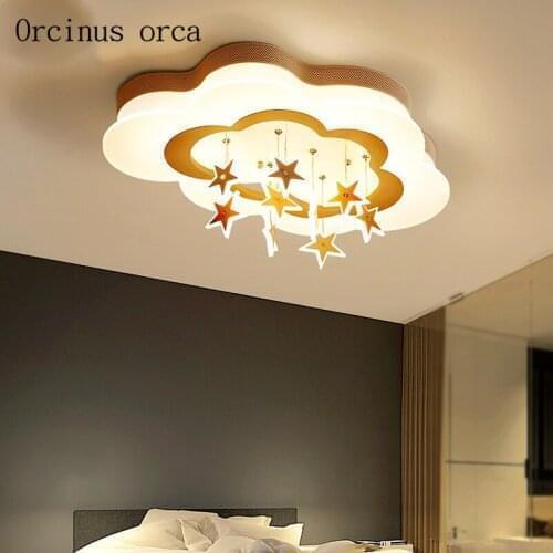 Cartoon Cloud ceiling lamp Childrens Room Boys'Bedroom Lights Modern Simple Star Warm LED protection Eye ceiling lamp