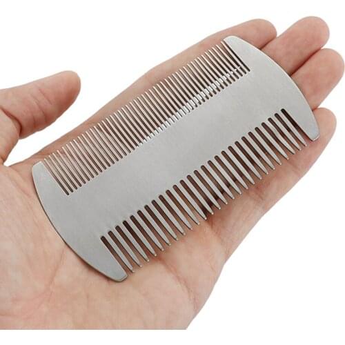 Beard Comb Stainless Steel Anti-static Mustache Comb For Men Pocket Comb Creative Hairdressing Brush Barber Styling Tools
