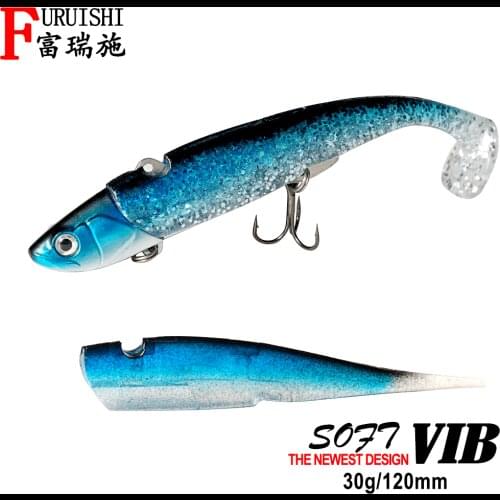 Fishing Soft VIB 12cm/30g VIB Soft Baits Fast Sinking Lure Wobbler Coalfish Biggubakka Big Backer Fishing Baits Bass Fishing