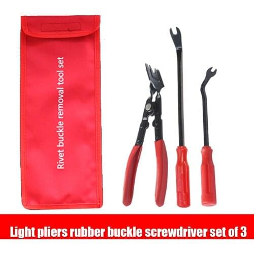 3Pcs Clip Pliers Set and Fastener Remover Auto Upholstery Combo Repair Kit with Storage Bag for Car Door Panel Dashboard