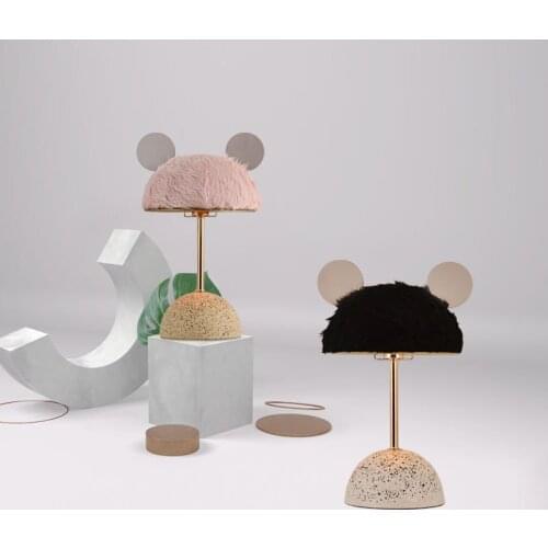 Nordic ins Mickey cartoon desk lamp post modern model room single room warm romantic bedroom bedside lamp