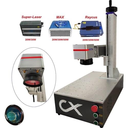 LY Desktop Mini Double Red Lights Galvo Scanner Align System All In One Optical Fiber Laser Nameplate Marking Machine 20/30/50W