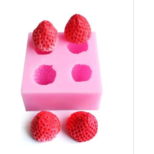 Aoukes Latest 3D Strawberry Silicone Mold Handmade DIY Soap Mold Kitchen Cake Chocolate Decorative Silicone Mold Accessories