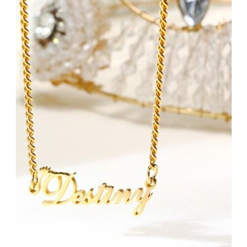 Personalized Custom Name Pendant Handmade Customized Multiple Font Style Nameplate Necklace To Choose For Girls Kids Gift