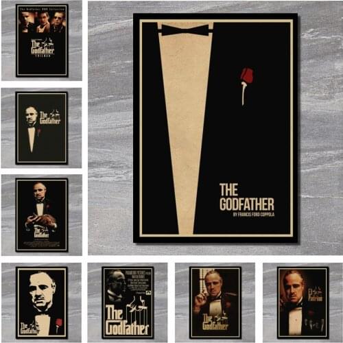 Godfather Movie Poster Series Vintage Kraft Paper Poster Bar Cafe Decorative Painting Wall Sticker
