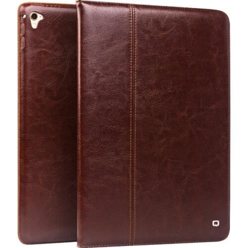 QIALINO Genuine Leather Flip Stents Case for iPad Pro 9.7 Bag Ultrathin Dormancy Stand Cover Card Slot Case for iPad Pro 9.7
