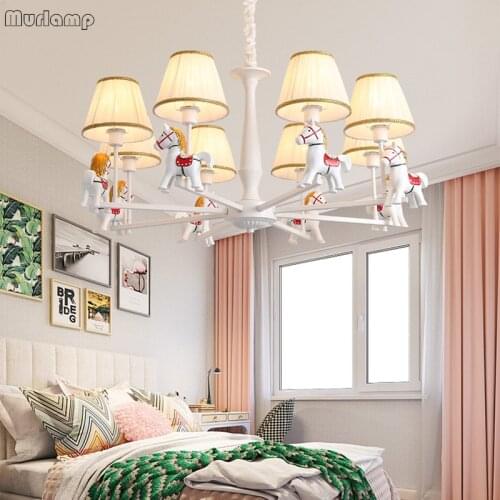 Running pony chandelier E14 110v 220v kid room bedroom best gift 2021 New E14 LED lamp Lustre Luminaria Abajur Lampadario