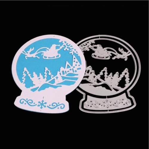 Santa Smow Globe Christmas Metal Cutting Dies New 2019 for Craft Dies Scrapbooking Embossing Die Cut Winter Scene Decor