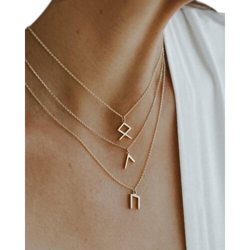 Rune women viking jewelry stainless steel silver with valknut gift bag