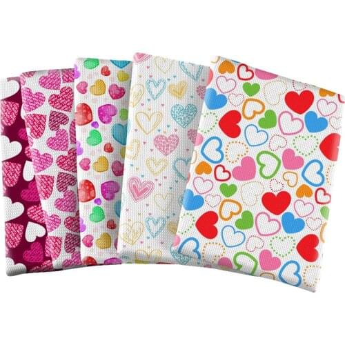 Printed LOVE Valentines Day Polyester Cotton Sewing Quilting Fabrics Needlework Material DIY Handmade Cloth 50*145cm