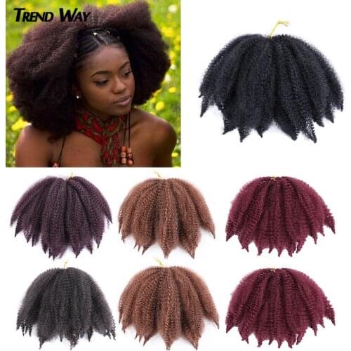Synthetic Hair Extensions Afro Kinky Marley Braid Hair Crochet Braids Brown Black Blue Soften Cuban Marley Twist Braiding Hair