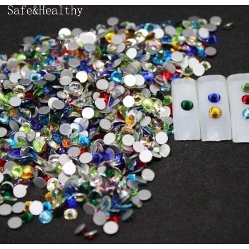 SS20 Mix color Rhinestones Back Flat Round Nail Art Decorations And Stones Non Hotfix Rhinestones Crystals for DIY Glass