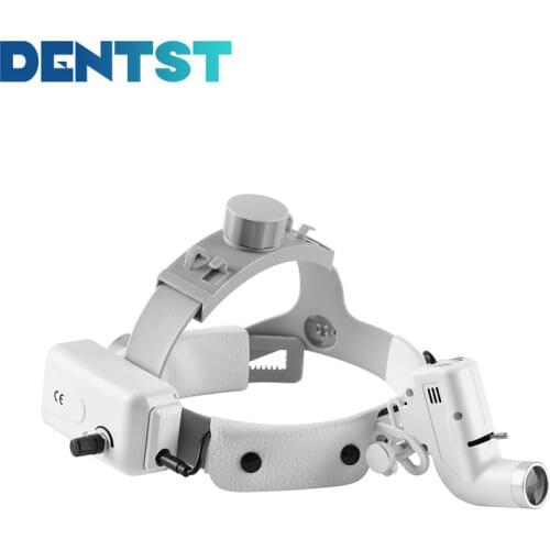 Dentst 5W Dental Lab Surgical Magnifier LED Headlight Surgeon Operation Loupe Helmet Brightness Ajustable
