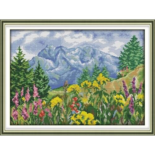 Everlasting Love Distant Mountain Chinese Cross Stitch Kits Ecological Cotton Stamped 11C DIY New Year Gift Decorations For Home
